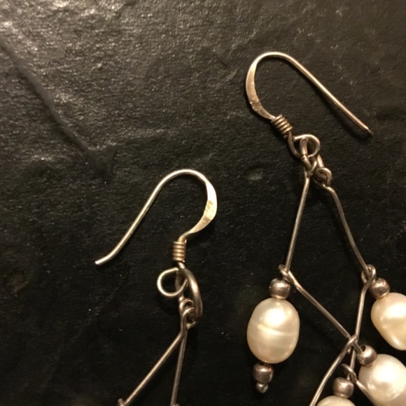 Pearl drop earrings sterling silver by Zima - Picture 2 of 6